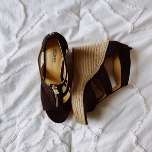 black Michael Kors wedges
